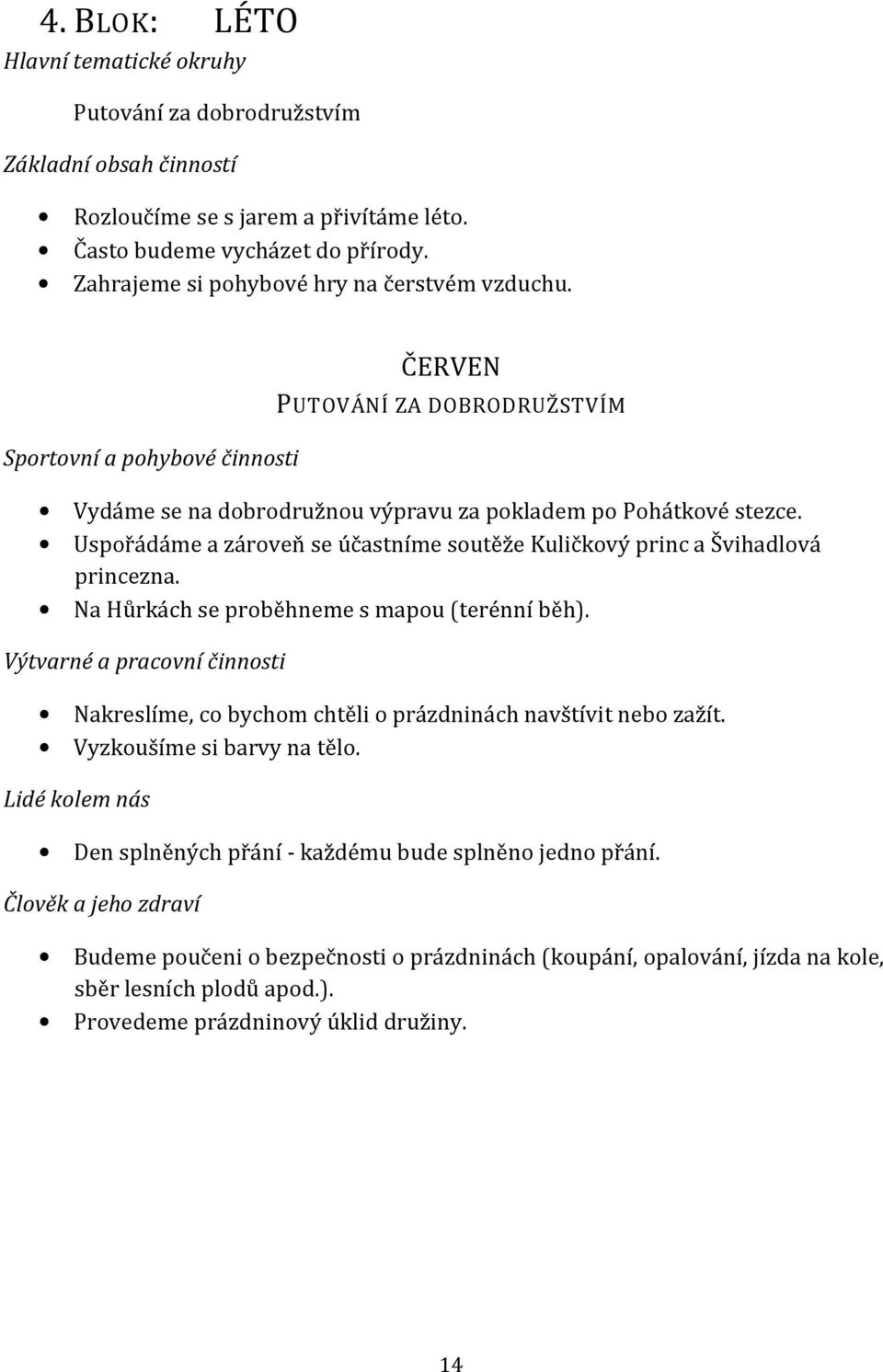Uspořádáme a zároveň se účastníme soutěže Kuličkový princ a Švihadlová princezna. Na Hůrkách se proběhneme s mapou (terénní běh).