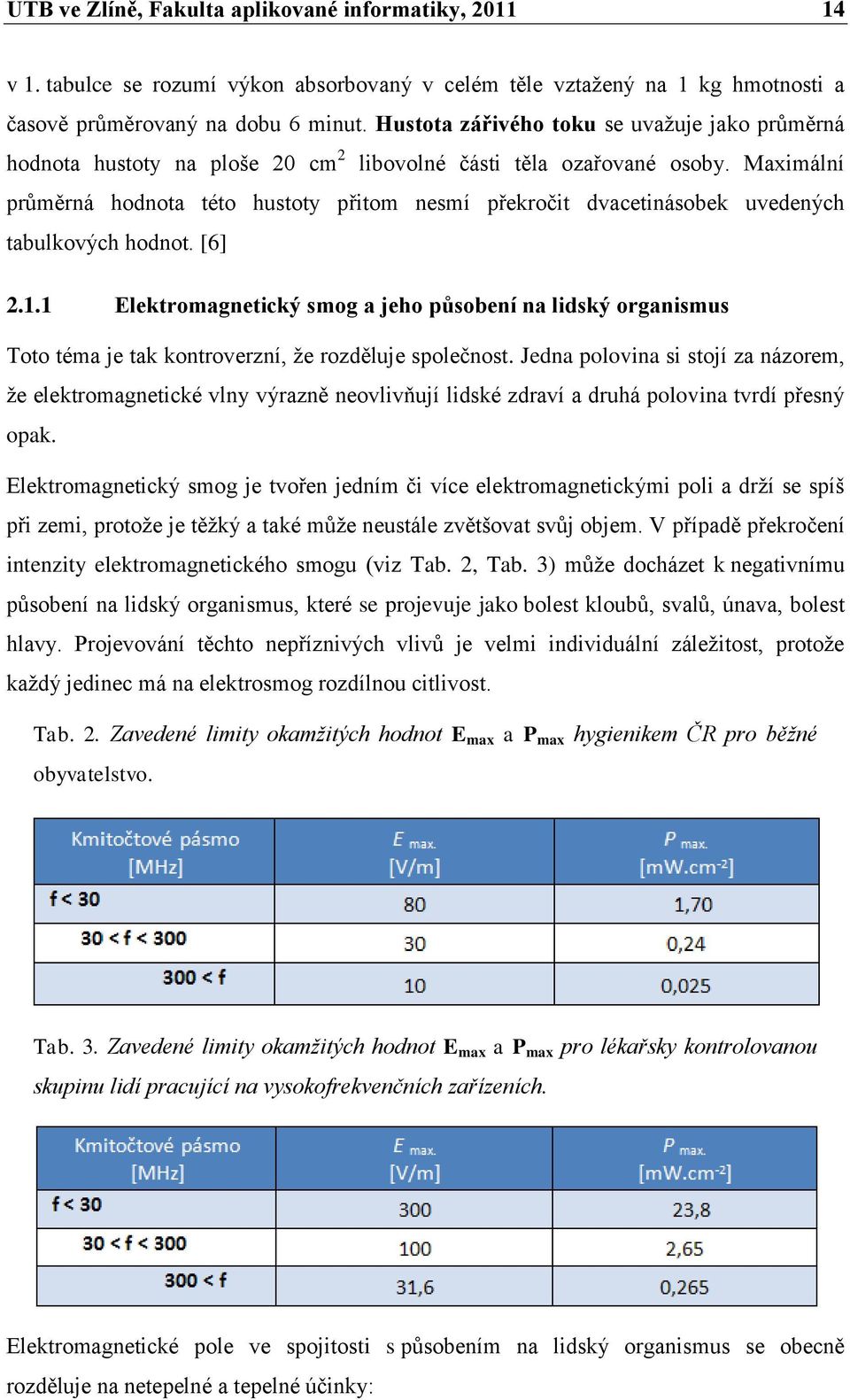 Maximální průměrná hodnota této hustoty přitom nesmí překročit dvacetinásobek uvedených tabulkových hodnot. [6] 2.1.