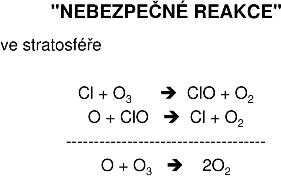 O + ClO Cl + O 2