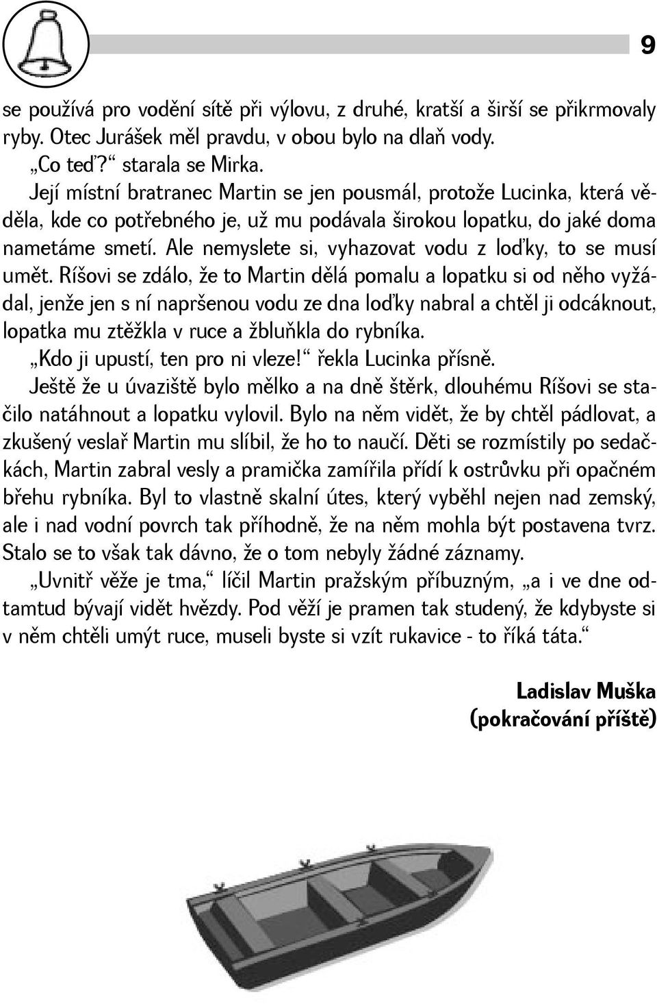 Ale nemyslete si, vyhazovat vodu z loďky, to se musí umìt.