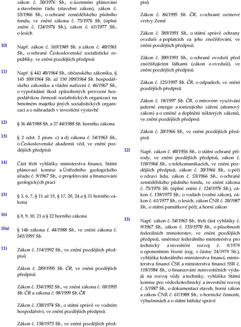 , občanského zákoníku, 145 109/1964 Sb. až 150 109/1964 Sb. hospodářského zákoníku a vládní nařízení č. 46/1967 Sb.