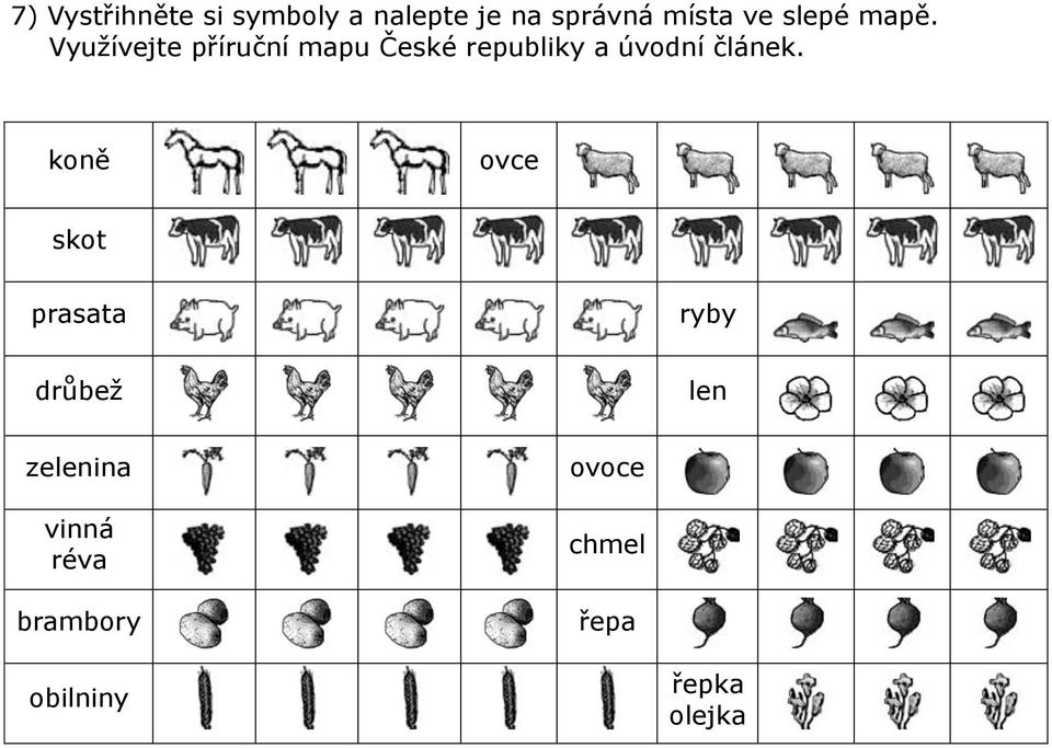 Využívejte příruční mapu České republiky a úvodní článek.