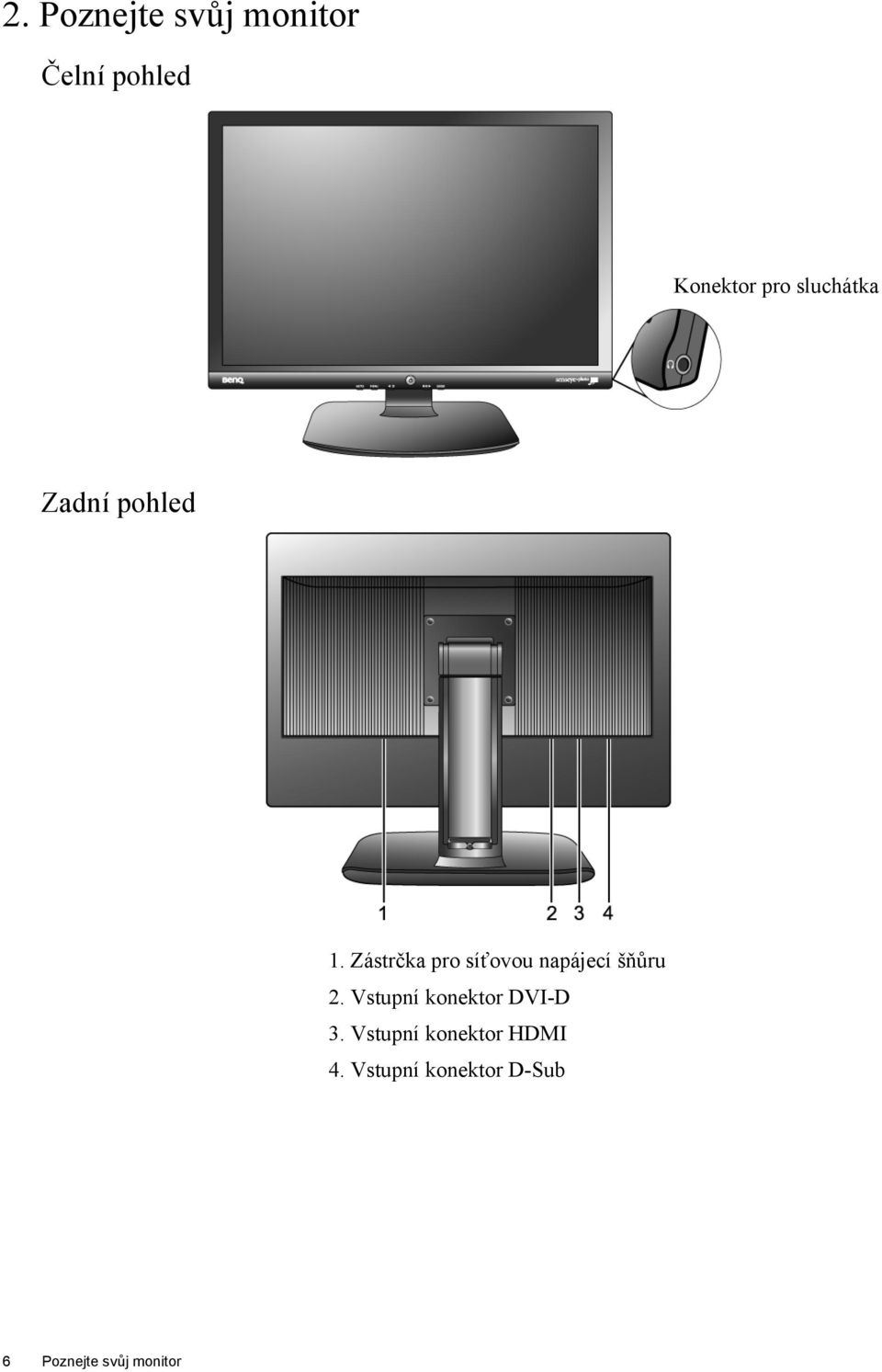 Zástrčka pro síťovou napájecí šňůru 2.