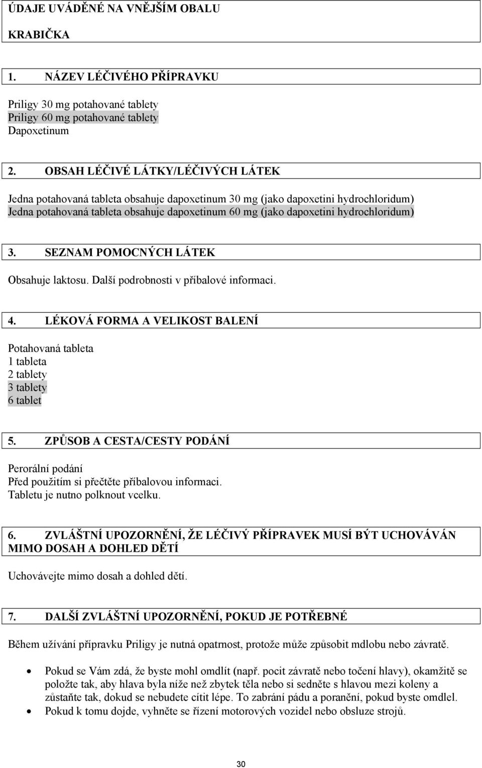 hydrochloridum) 3. SEZNAM POMOCNÝCH LÁTEK Obsahuje laktosu. Další podrobnosti v příbalové informaci. 4. LÉKOVÁ FORMA A VELIKOST BALENÍ Potahovaná tableta 1 tableta 2 tablety 3 tablety 6 tablet 5.