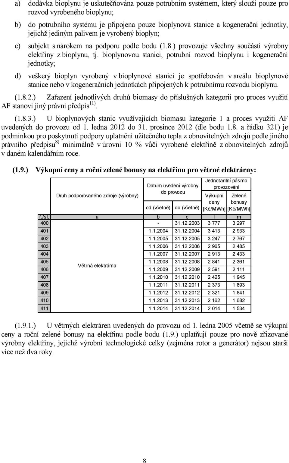 bioplynovou stanici, potrubní rozv bioplynu i kogenerační jednotky; d) veškerý bioplyn vyrobený v bioplynové stanici je spotřebován v areálu bioplynové stanice nebo v kogeneračních jednotkách