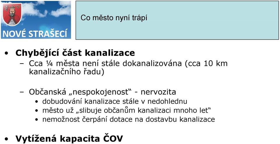 nervozita dobudování kanalizace stále v nedohlednu město už slibuje občanům ů