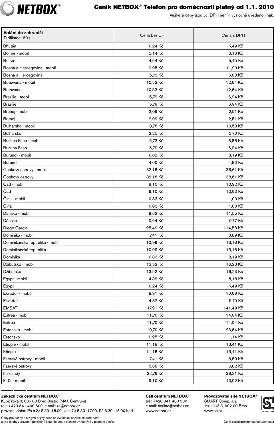 Burkina Faso - mobil 5,73 Kč 6,88 Kč Burkina Faso 5,79 Kč 6,94 Kč Burundi - mobil 6,83 Kč 8,19 Kč Burundi 4,00 Kč 4,80 Kč Cookovy ostrovy - mobil 32,18 Kč 38,61 Kč Cookovy ostrovy 32,18 Kč 38,61 Kč