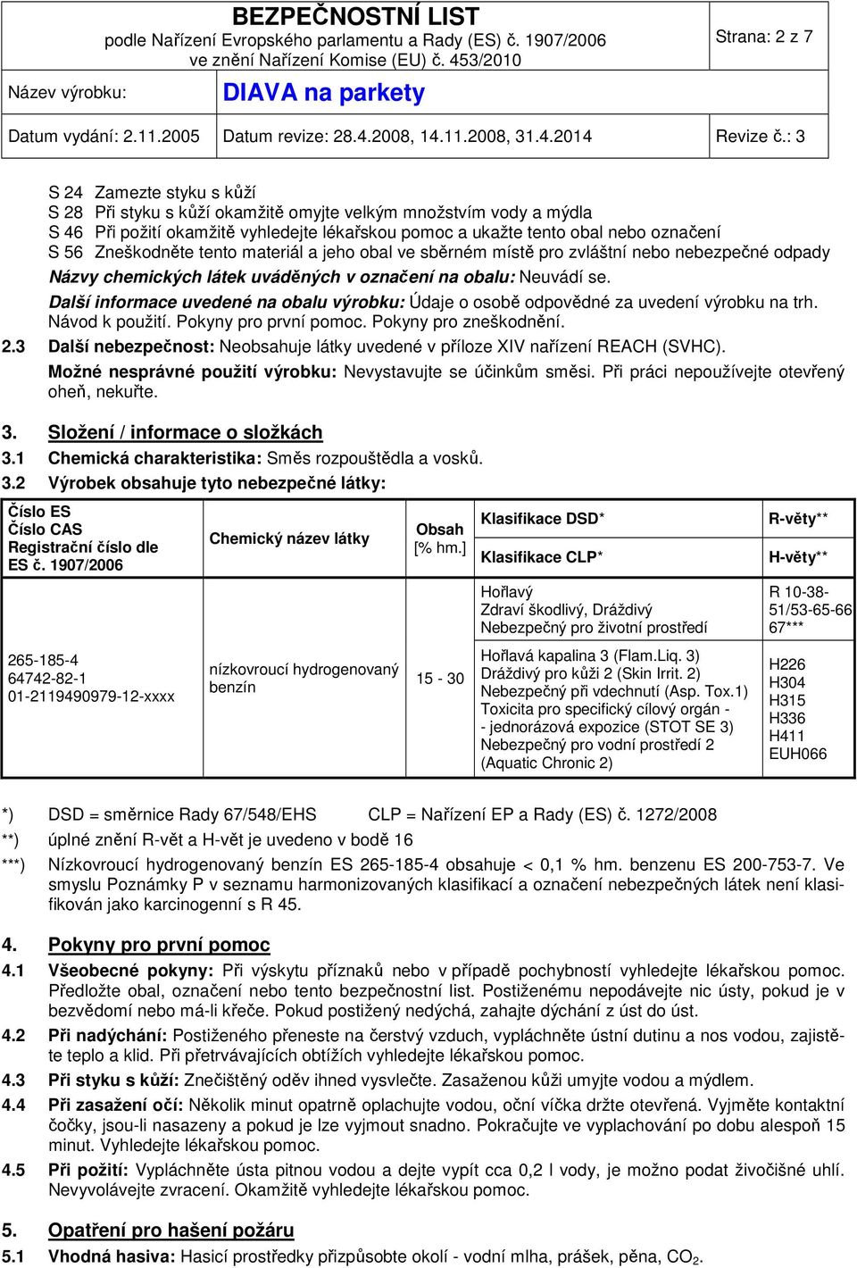 Další informace uvedené na obalu výrobku: Údaje o osobě odpovědné za uvedení výrobku na trh. Návod k použití. Pokyny pro první pomoc. Pokyny pro zneškodnění. 2.