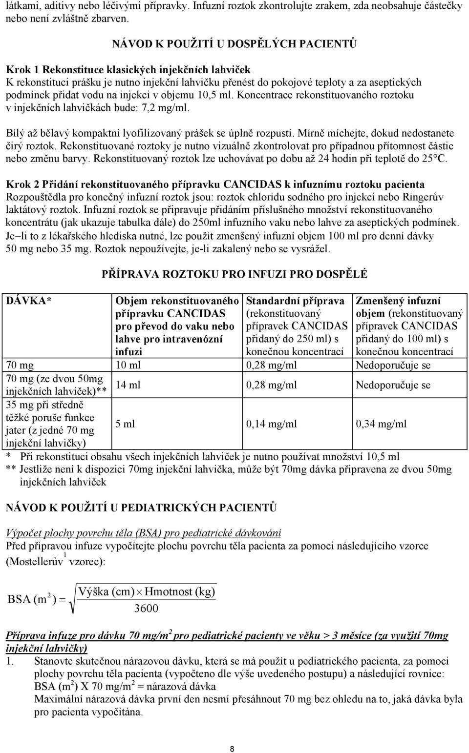 vodu na injekci v objemu 10,5 ml. Koncentrace rekonstituovaného roztoku v injekčních lahvičkách bude: 7,2 mg/ml. Bílý až bělavý kompaktní lyofilizovaný prášek se úplně rozpustí.