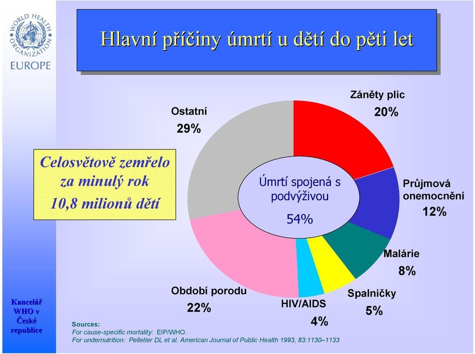porodu 22% HIV/AIDS 4% Sources: For cause-specific mortality: EIP/WHO.