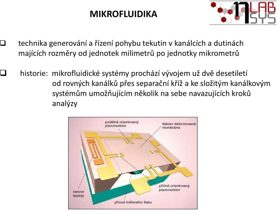 mikrofluidické systémy prochází vývojem už dvě desetiletí od rovných kanálků přes