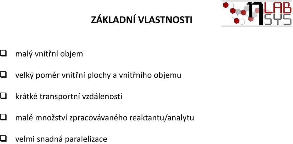 transportní vzdálenosti malé množství