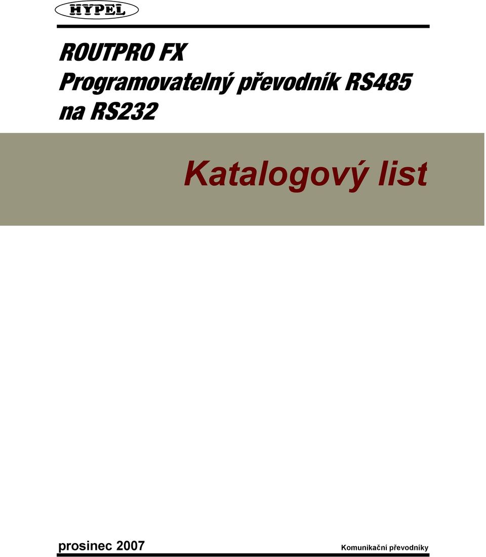 RS485 na RS232 Katalogový