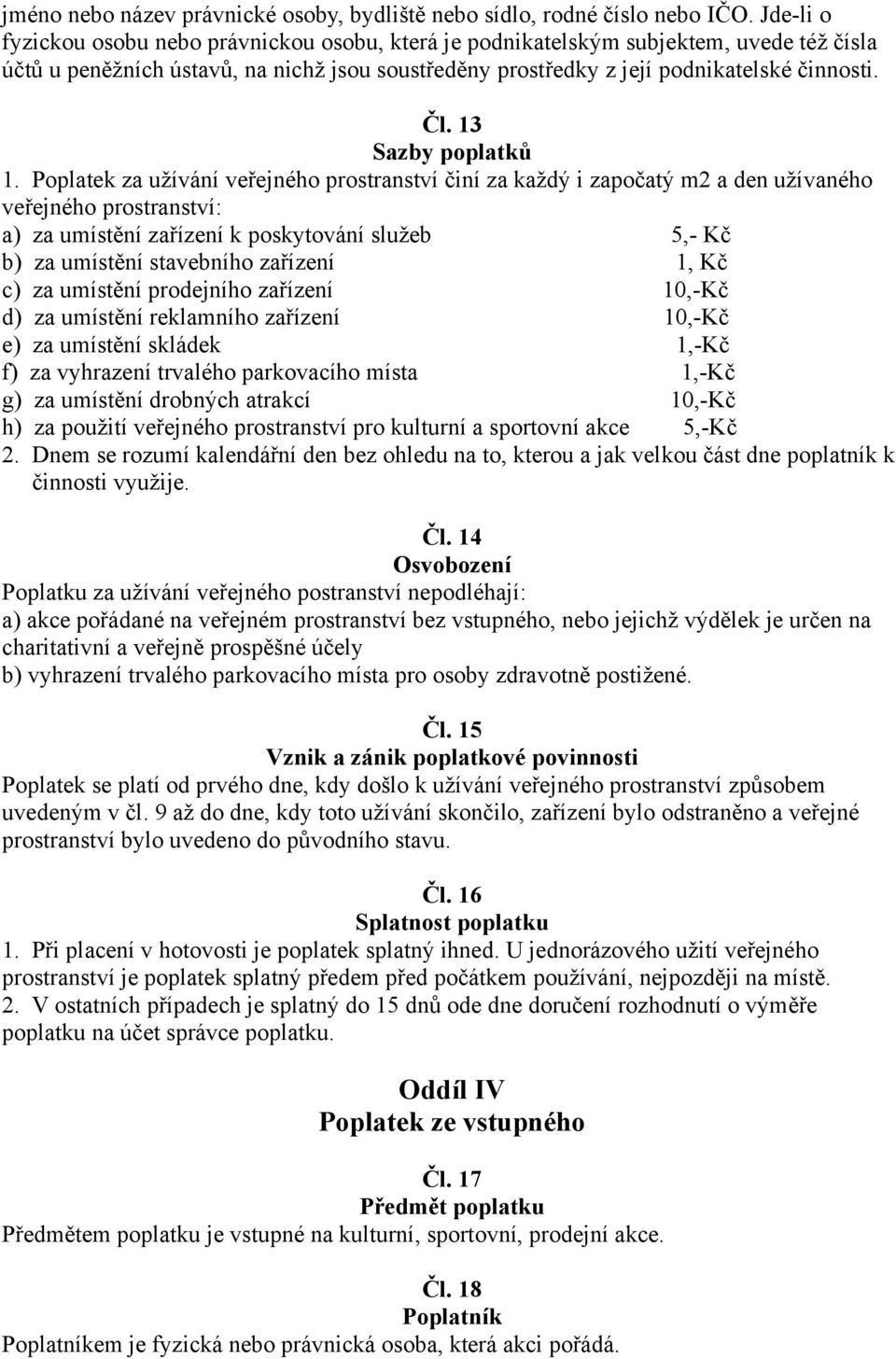 13 Sazby poplatků 1.