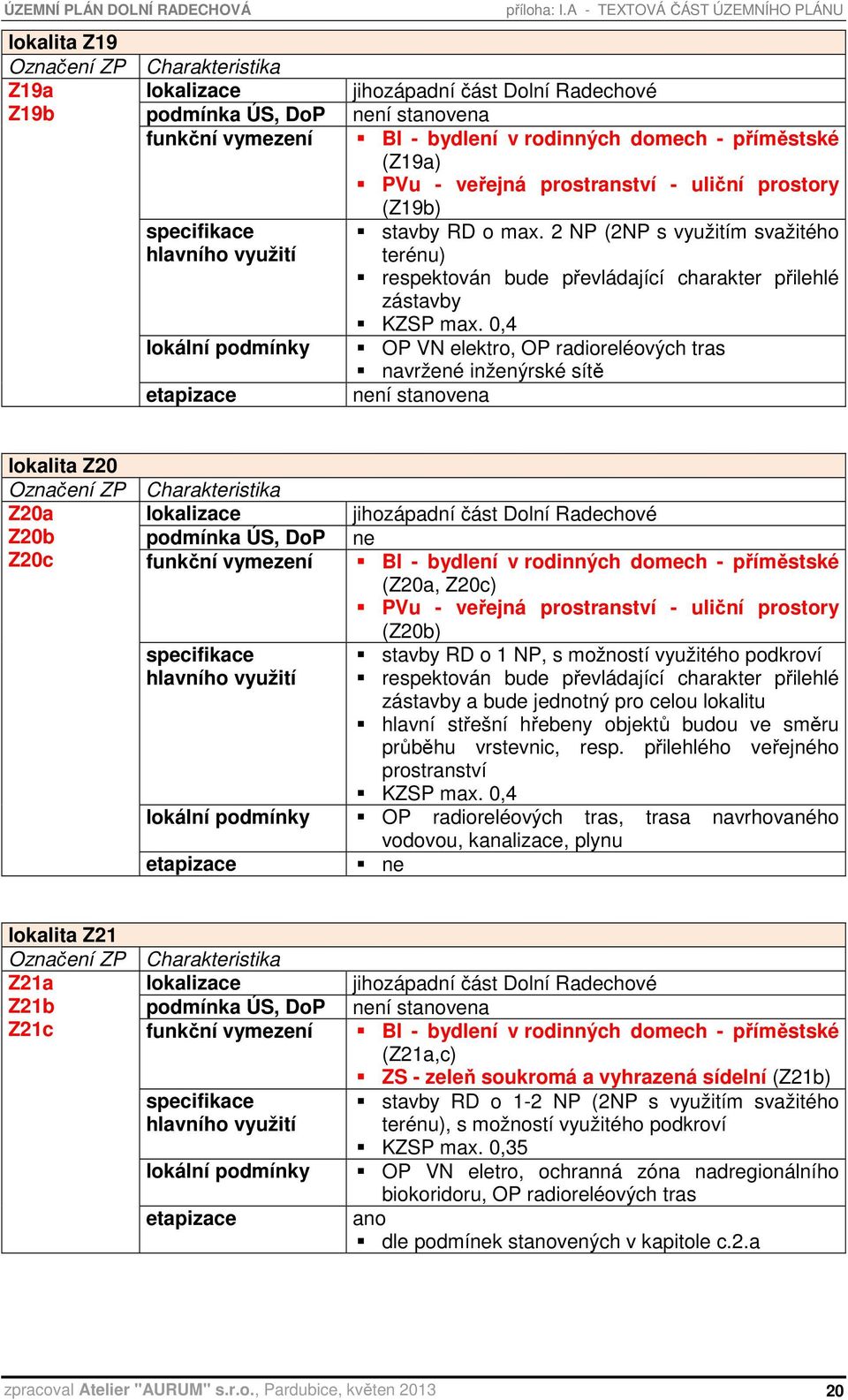 2 NP (2NP s využitím svažitého terénu) respektován bude převládající charakter přilehlé zástavby KZSP max.