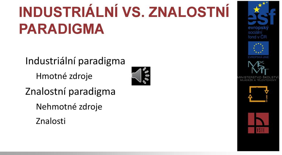 Industriální paradigma Hmotné