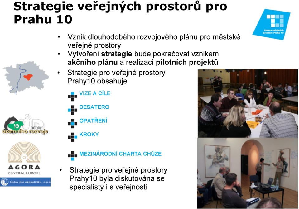 projektů Strategie pro veřejné prostory Prahy10 obsahuje VIZE A CÍLE DESATERO OPATŘENÍ KROKY
