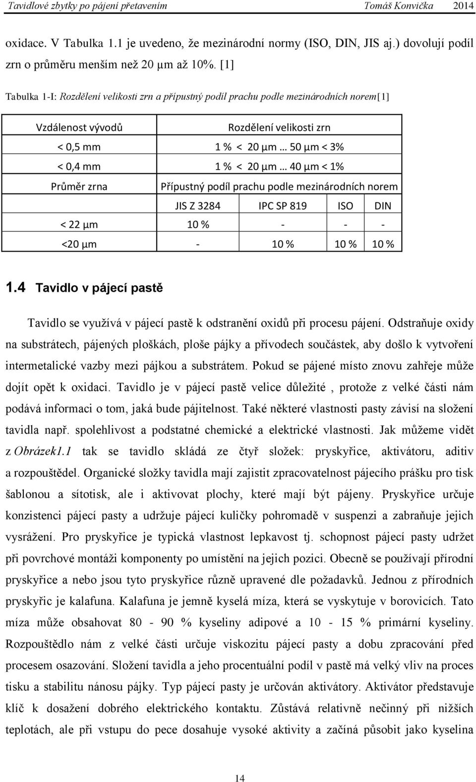 1% Průměr zrna Přípustný podíl prachu podle mezinárodních norem JIS Z 3284 IPC SP 819 ISO DIN < 22 µm 10 % - - - <20 µm - 10 % 10 % 10 % 1.