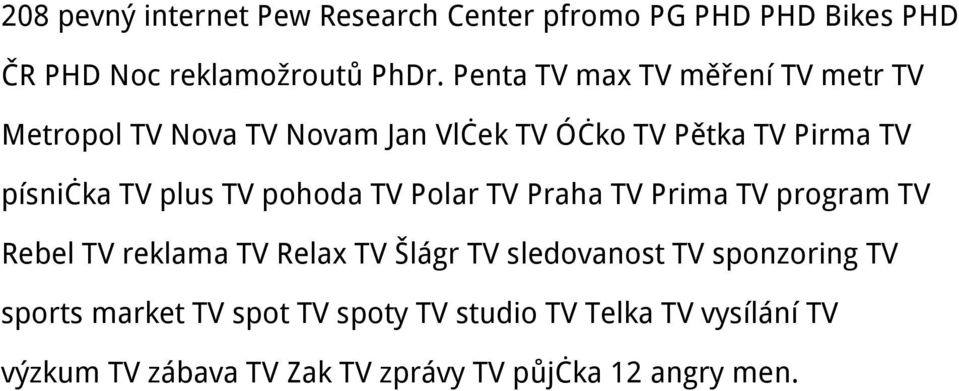 plus TV pohoda TV Polar TV Praha TV Prima TV program TV Rebel TV reklama TV Relax TV Šlágr TV sledovanost TV