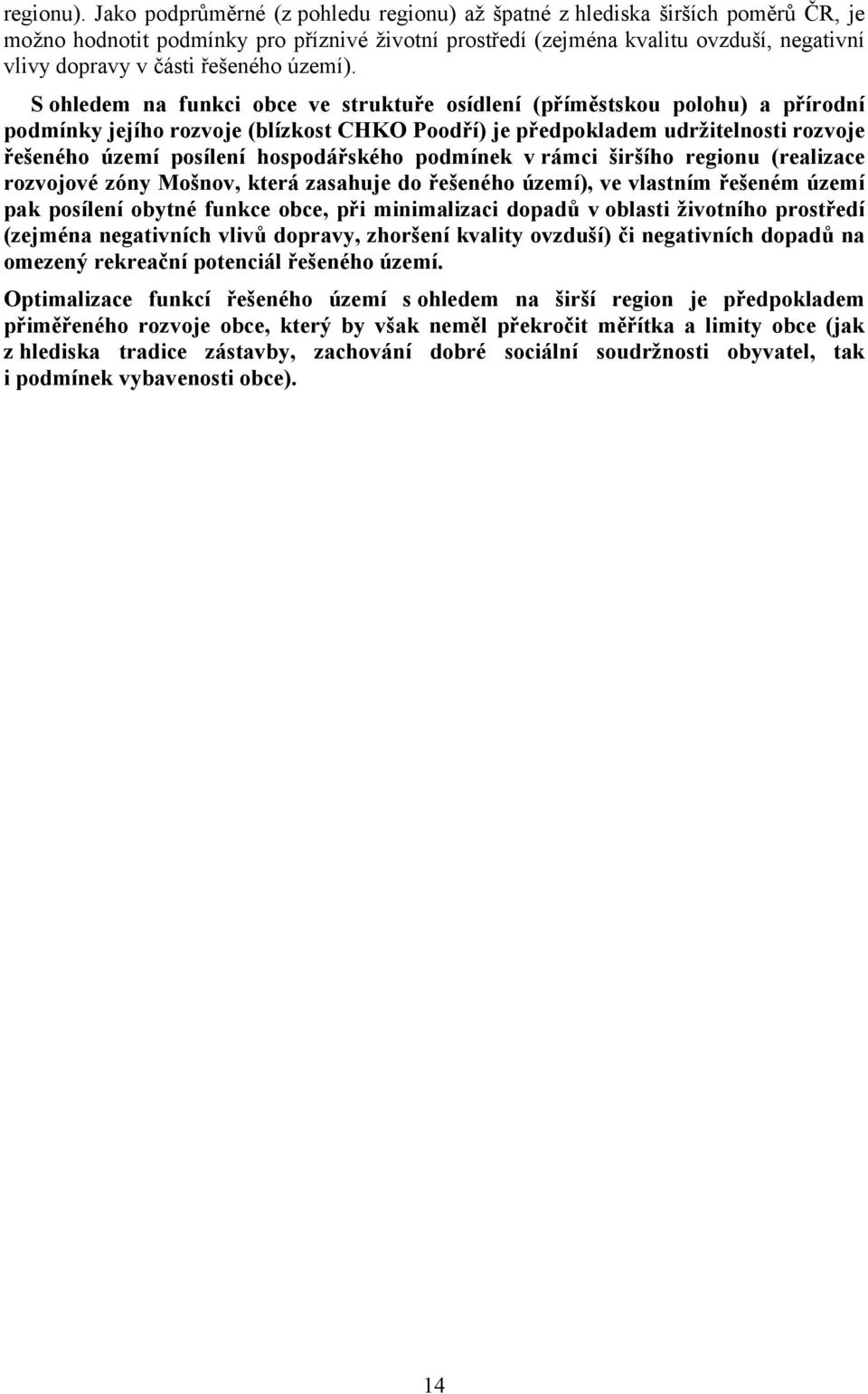 řešeného území).