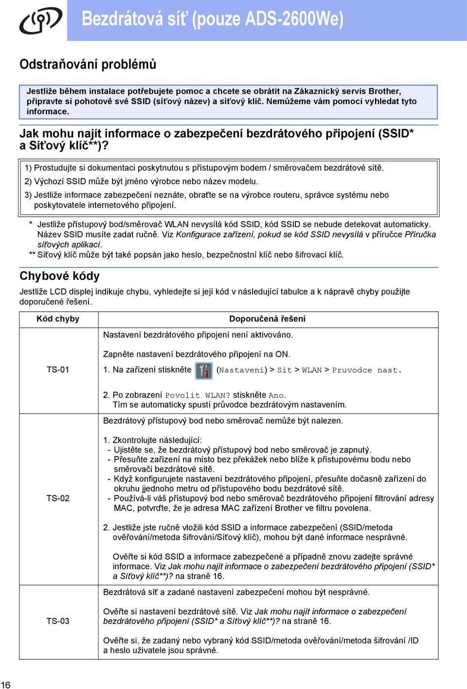 1) Prostudujte si dokumentci poskytnutou s přístupovým odem / směrovčem ezdrátové sítě. 2) Výchozí SSID může ýt jméno výroce neo název modelu.