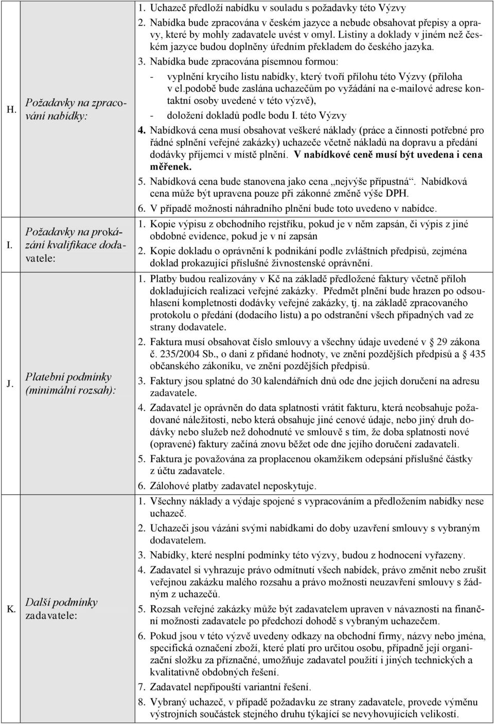 Listiny a doklady v jiném než českém jazyce budou doplněny úředním překladem do českého jazyka. 3.