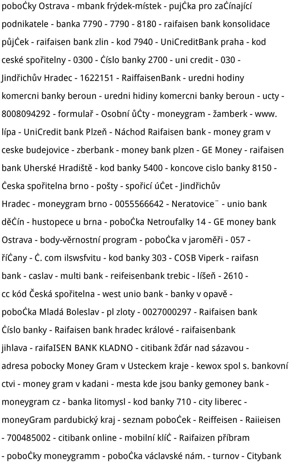 8008094292 - formulař - Osobní ůčty - moneygram - žamberk - www.