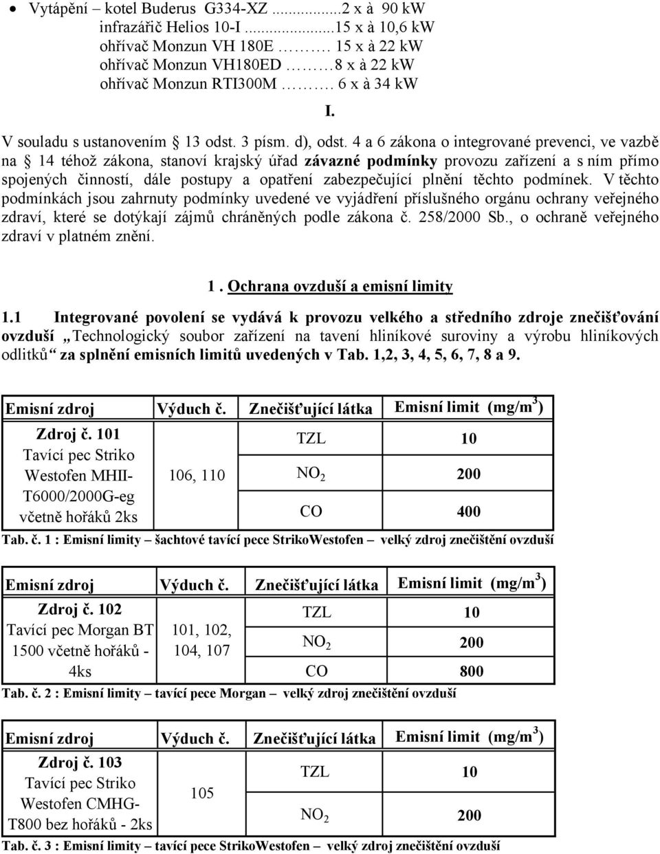 4 a 6 zákona o integrované prevenci, ve vazbě na 14 téhož zákona, stanoví krajský úřad závazné podmínky provozu zařízení a s ním přímo spojených činností, dále postupy a opatření zabezpečující plnění