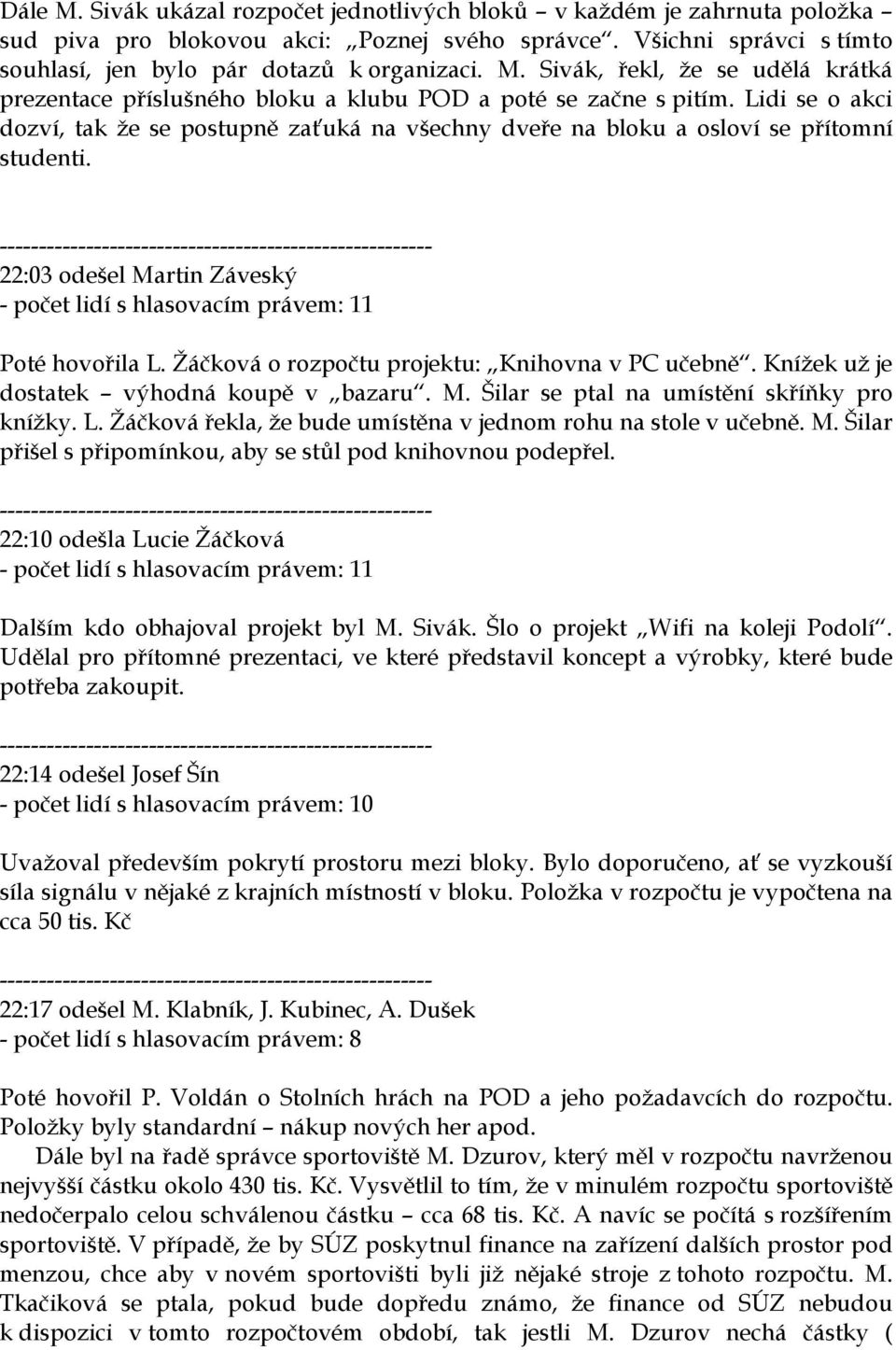 Žáčková o rozpočtu projektu: Knihovna v PC učebně. Knížek už je dostatek výhodná koupě v bazaru. M. Šilar se ptal na umístění skříňky pro knížky. L.