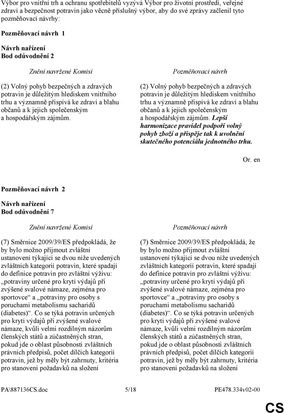 (2) Volný pohyb bezpečných a zdravých potravin je důležitým hlediskem vnitřního trhu a významně přispívá ke zdraví a blahu občanů a k jejich společenským a hospodářským zájmům.