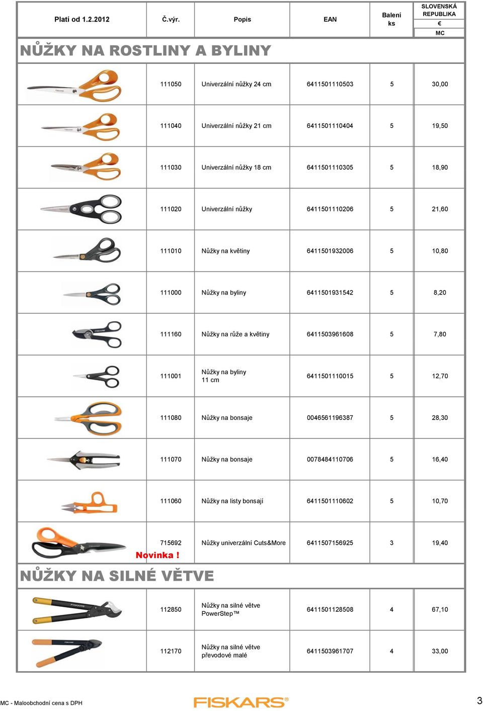 byliny 11 cm 6411501110015 5 12,70 111080 Nůžky na bonsaje 0046561196387 5 28,30 111070 Nůžky na bonsaje 0078484110706 5 16,40 111060 Nůžky na listy bonsají 6411501110602 5 10,70 NŮŽKY NA SILNÉ VĚTVE