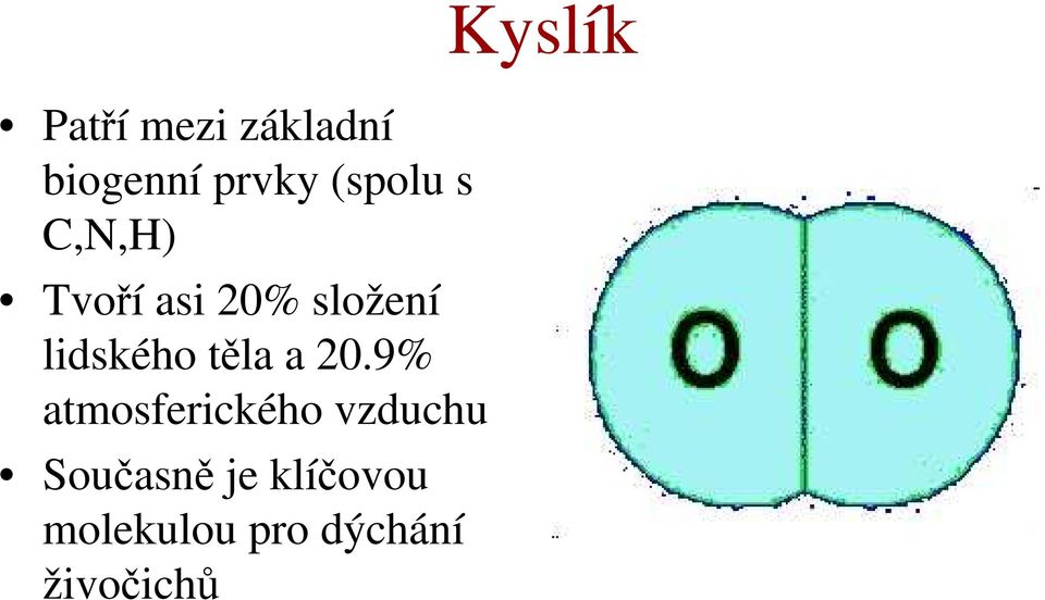 20.9% atmosferického vzduchu Současně je