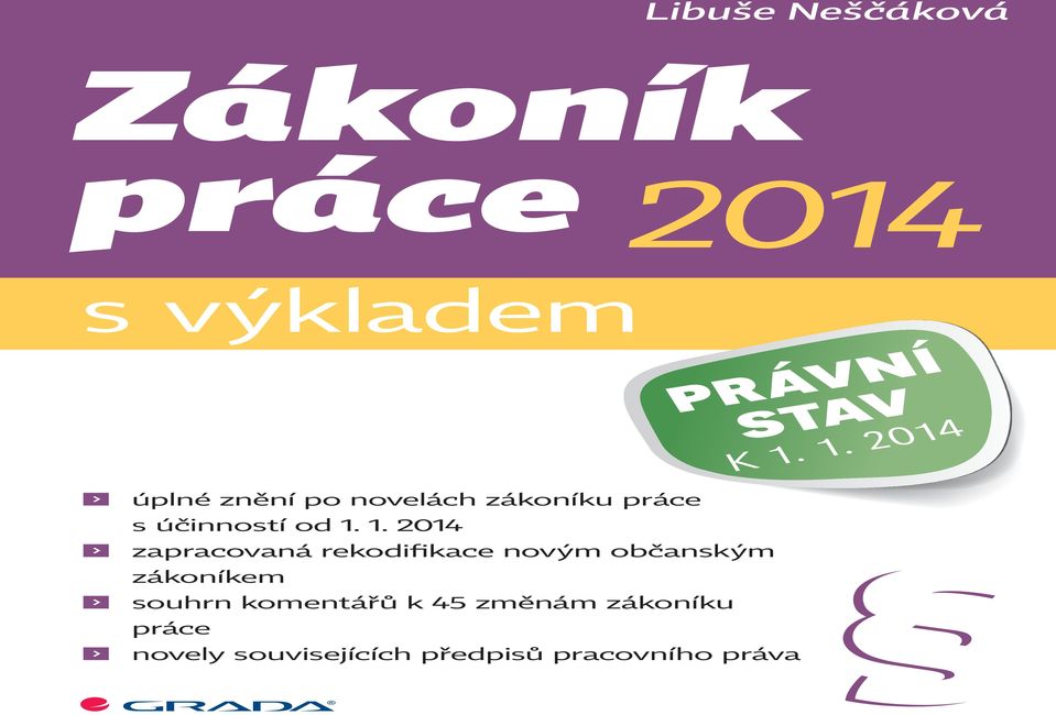 1. 2014 zapracovaná rekodifikace novým občanským zákoníkem souhrn