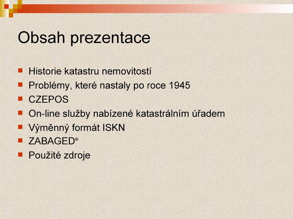 1945 CZEPOS On-line služby nabízené