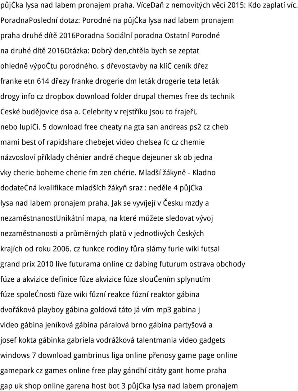 výpočtu porodného.