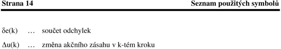 u(k) souet odchylek