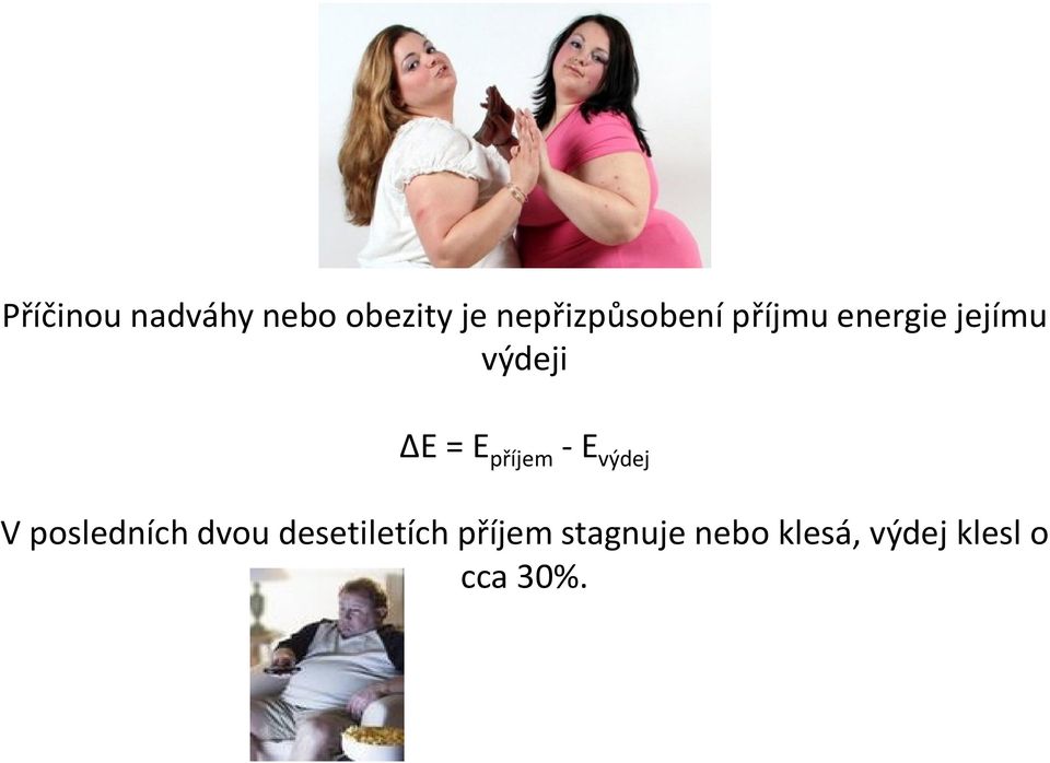 ΔE = E příjem E výdej V posledních dvou