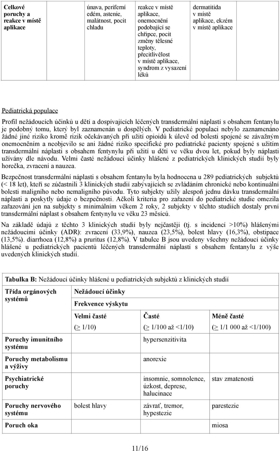 transdermální náplastí s obsahem fentanylu je podobný tomu, který byl zaznamenán u dospělých.