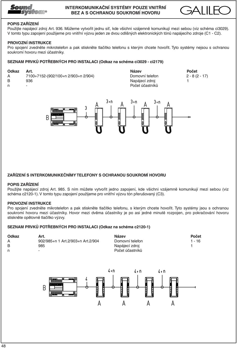 V tomto typu zapojení použijeme pro vnitřní výzvu jeden ze dvou odlišných elektronických tónů napájecího zdroje ( - ).