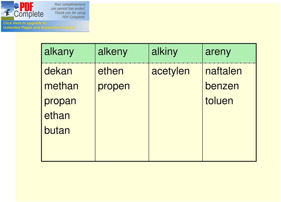 acetylen naftalen methan