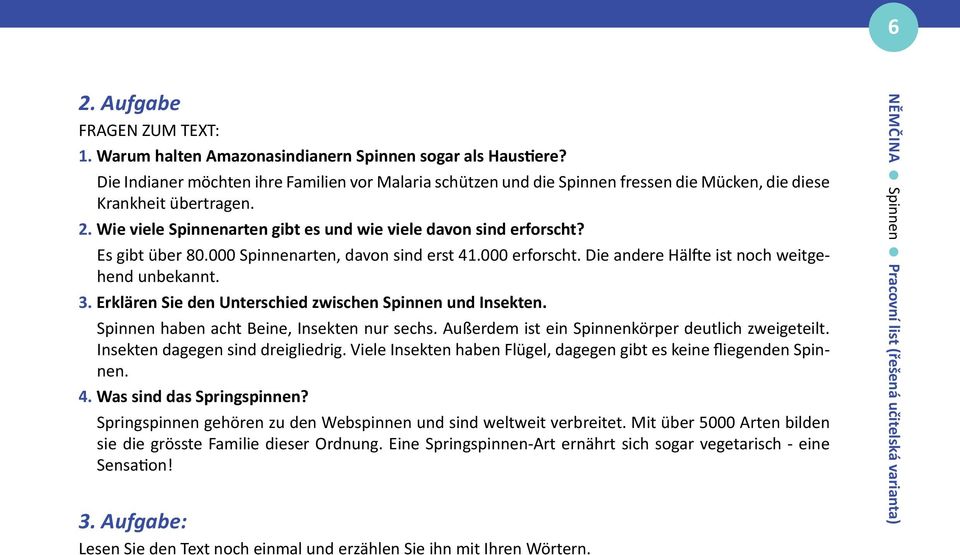 Erklären Sie den Unterschied zwischen und Insekten. haben acht Beine, Insekten nur sechs. Außerdem ist ein körper deutlich zweigeteilt. Insekten dagegen sind dreigliedrig.