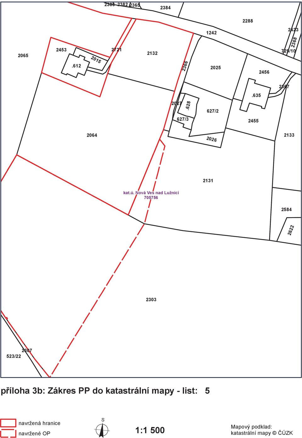 ú. 705756 2584 2622 2303 2307 523/22 píloha 3b: Zákres PP do katastrální mapy