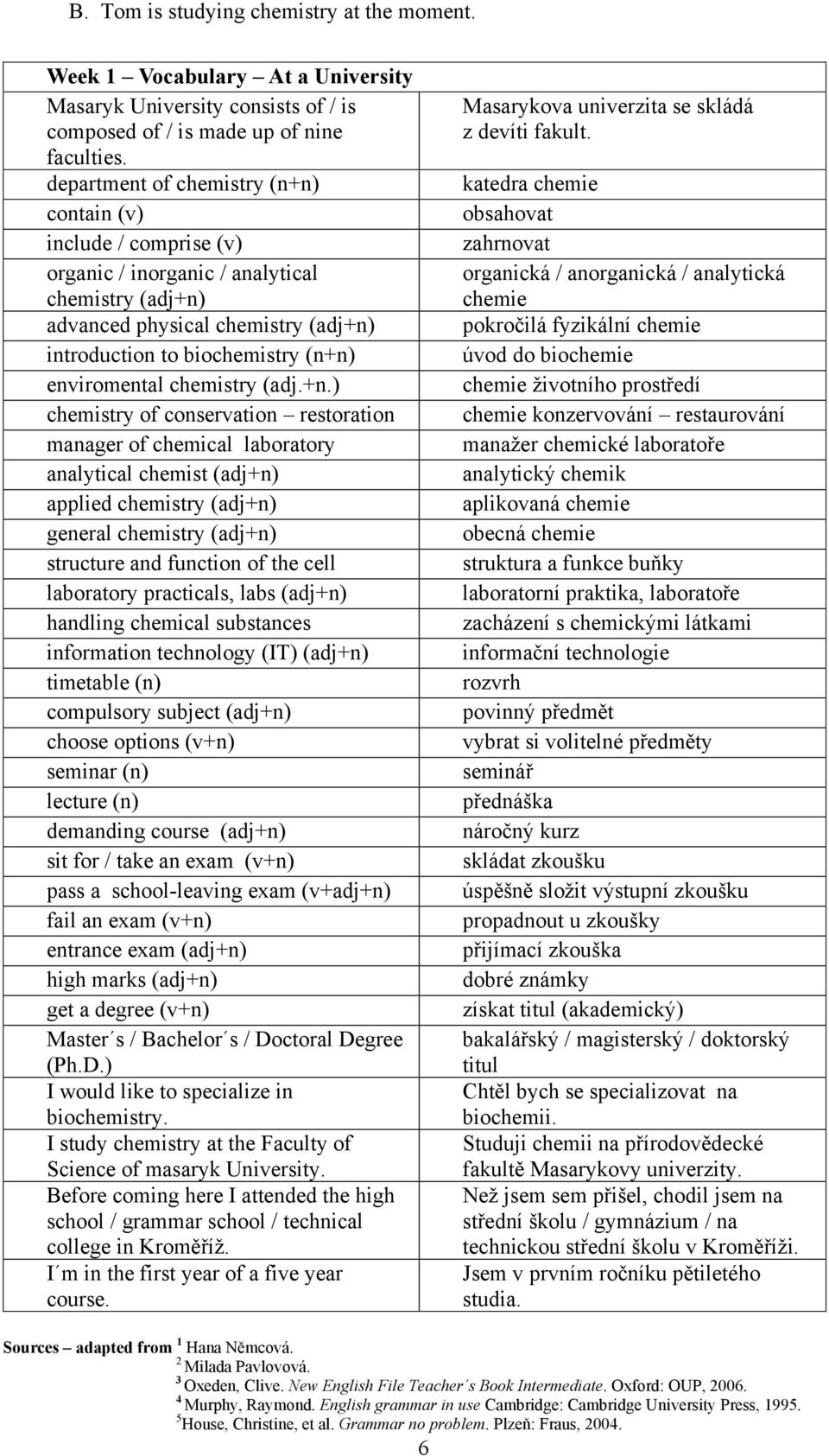 chemistry (adj.+n.