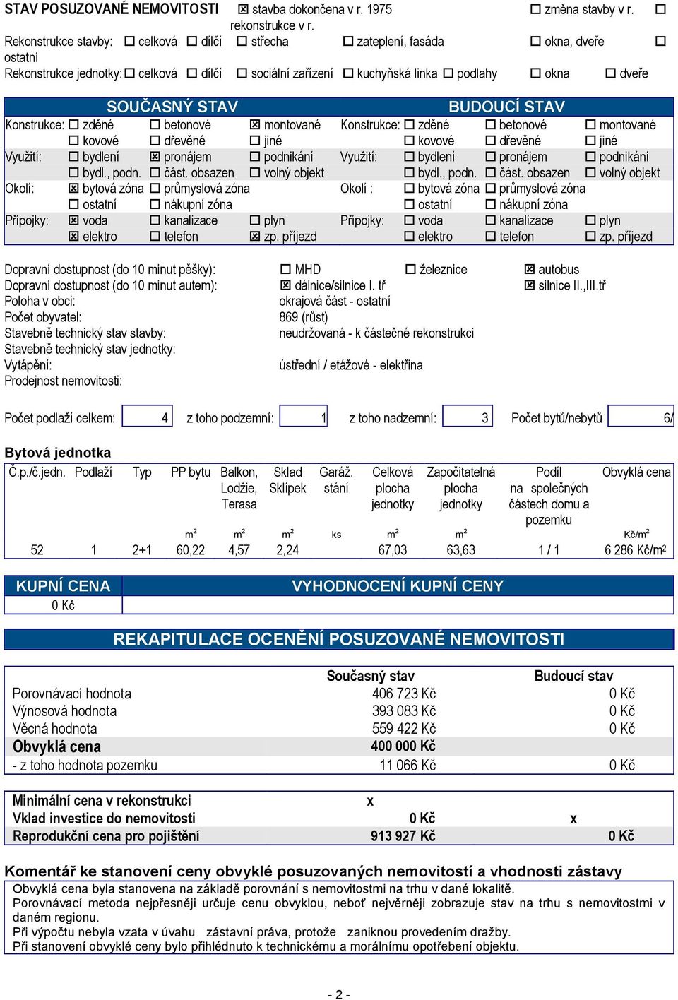 Konstrukce: zděné betonové montované Konstrukce: zděné betonové montované kovové dřevěné jiné kovové dřevěné jiné Využití: bydlení pronájem podnikání Využití: bydlení pronájem podnikání bydl., podn.