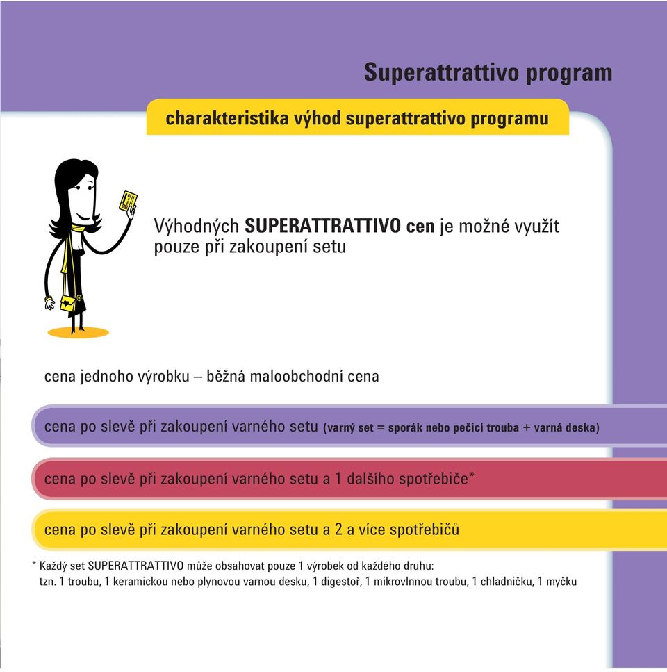 při zakoupení varného setu a 1 dalšího spotřebiče* cena po slevě při zakoupení varného setu a 2 a více spotřebičů * Každý set SUPERATTRATTIVO může