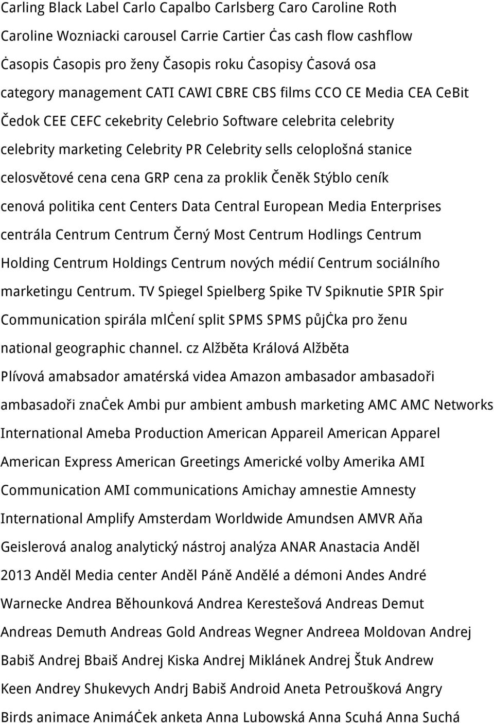 celosvětové cena cena GRP cena za proklik Čeněk Stýblo ceník cenová politika cent Centers Data Central European Media Enterprises centrála Centrum Centrum Černý Most Centrum Hodlings Centrum Holding