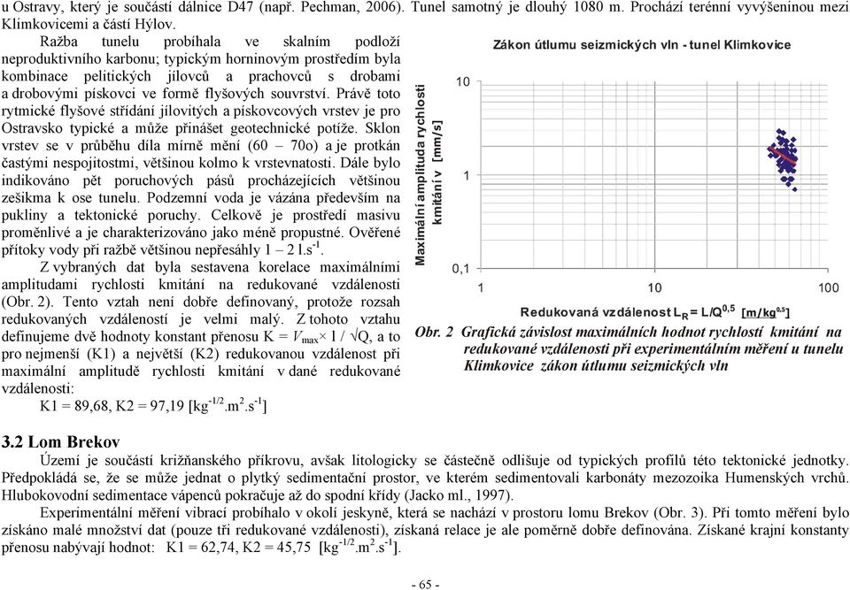 souvrství. Právě toto rytmické flyšové střídání jílovitých a pískovcových vrstev je pro Ostravsko typické a může přinášet geotechnické potíže.