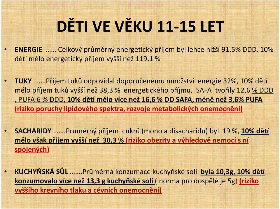 lipidového spektra, rozvoje metabolických onemocnění) SACHARIDY.