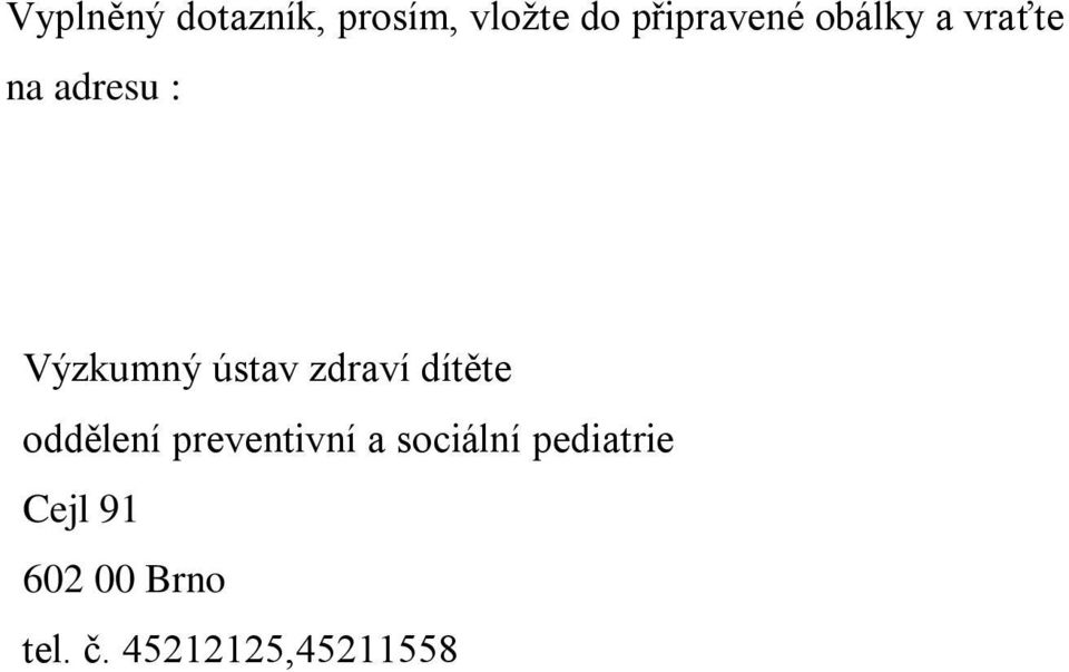 zdraví dítěte oddělení preventivní a sociální