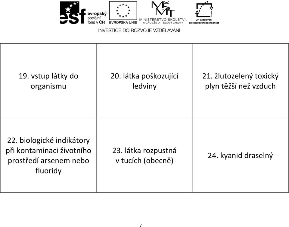 biologické indikátory při kontaminaci životního prostředí